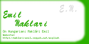 emil maklari business card