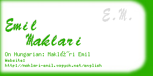 emil maklari business card